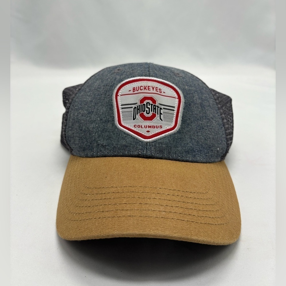 Ohio State buckeyes mesh men’s hat color gray and red